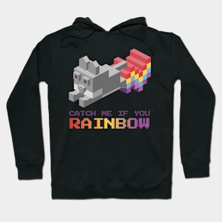 Rainbow Pixel Purr-fection - Make Any Kid's Day Colorful Hoodie